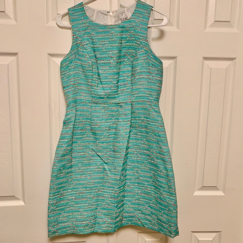 Green and blue sundress with pink threading